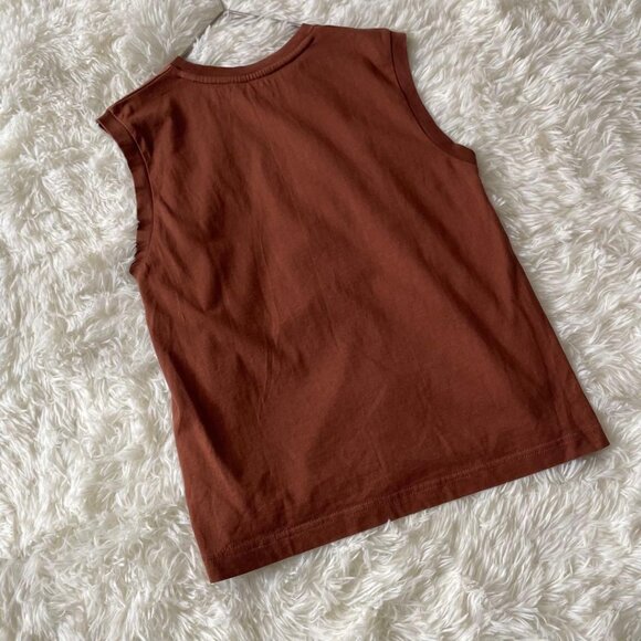 Lofarm Organic Cotton Sleeveless Top M Brown - Picture 5 of 6